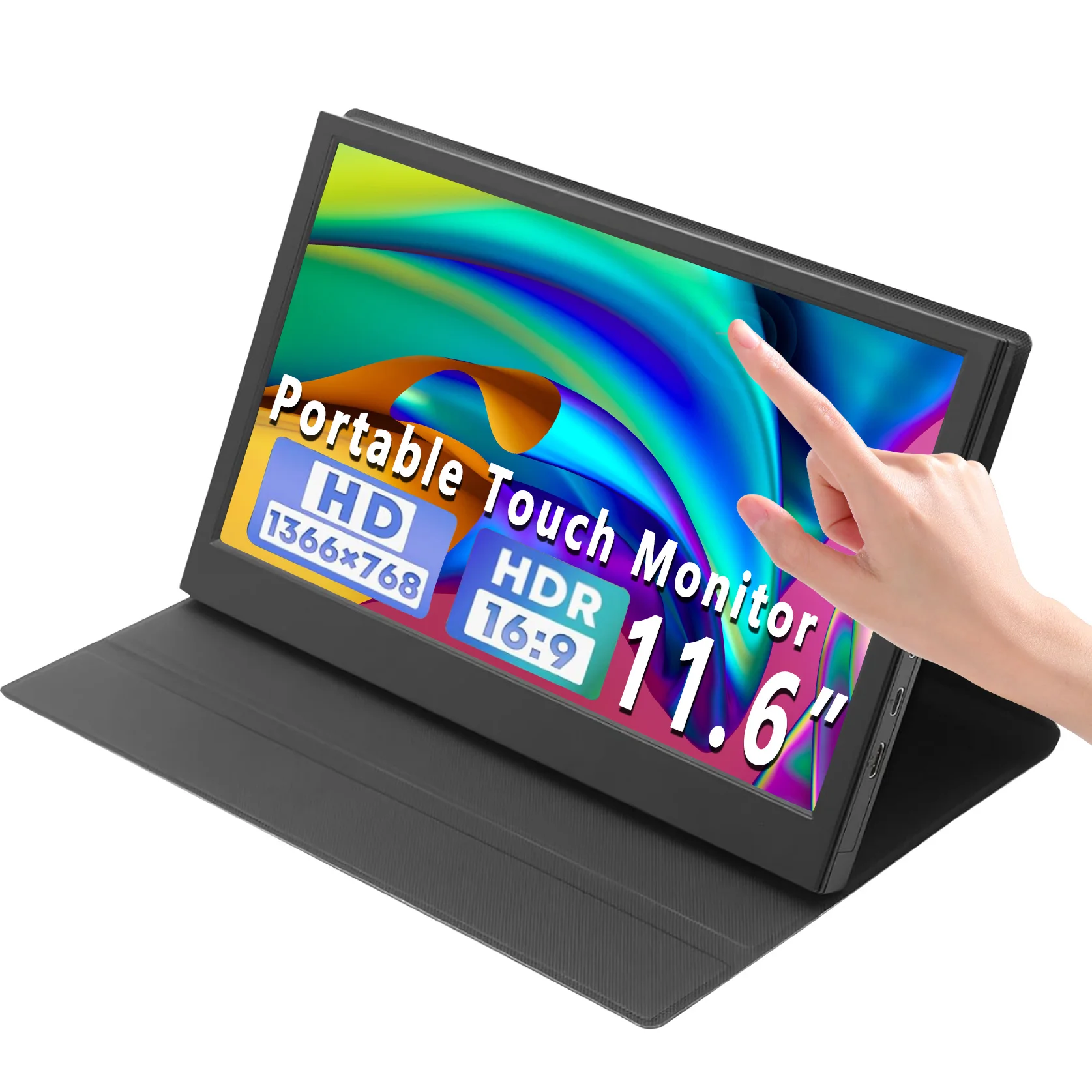 AHXJKA 11.6 Inch Touch Portable Monitor 1366×768 HD IPS 72%sRGB Cover External Second Screen for Laptop PC Phone Switch PS4 PS5