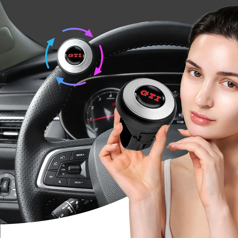 Booster para Volante de Carro com Emblema Rotativo 360 Graus para VW GTI B5 B6 B7 T4 T5 Golf 4 5 6 7 Polo Passat Tiguan Jetta Gol