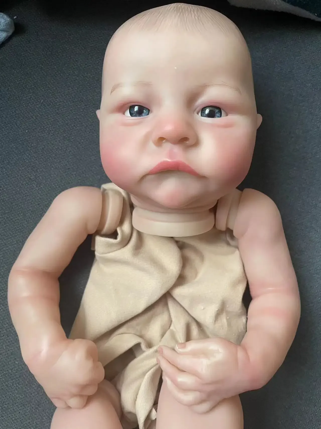 19 بوصة ليفي مستيقظا نابض بالحياة تولد من جديد دمية أطقم طبقات متعددة اللوحة ثلاثية الأبعاد أجزاء دمية الجلد الأوردة المرئية مع رسم الشعر باليد