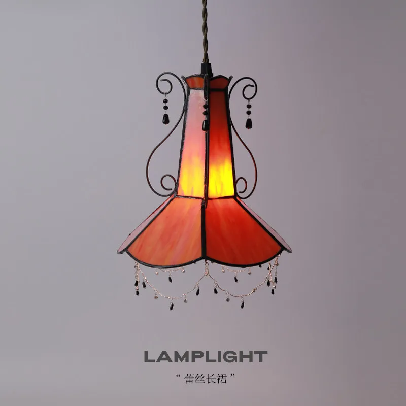 

Colorful Glass Bohemia Pendant Light LED Bedroom Bedside Study Bar Homestay Restaurant Atmosphere Decoration Ceiling Chandeliers