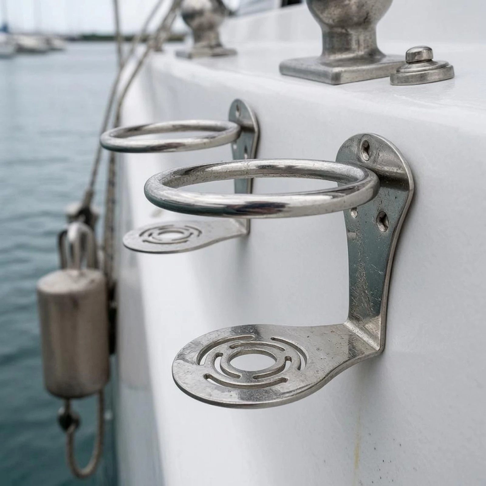Stainless Steel Cup Holder Silver-Colored Mountable Cup Holder Rust Resistant Long-Lasting