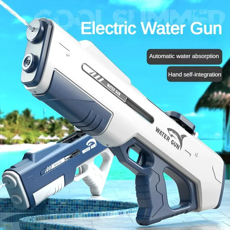 Automatic Water Absorption Electric Water Gun 43cm Children Hand Self-integration High-pressure Watergun Outdoor Toys for Kids