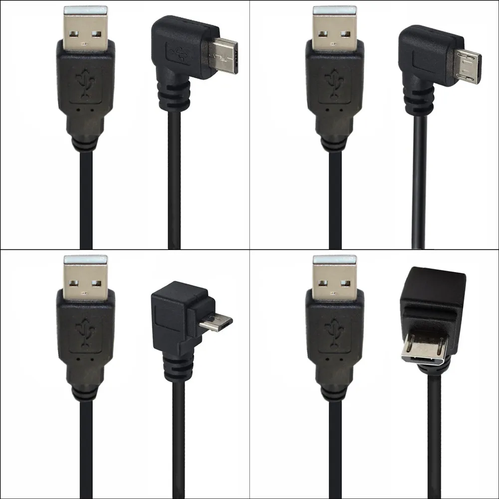 USB 2.0 TYPE A TO MICRO USB 90 DEGREE RIGHT ANGLE CABLE 0.25M 1.5M