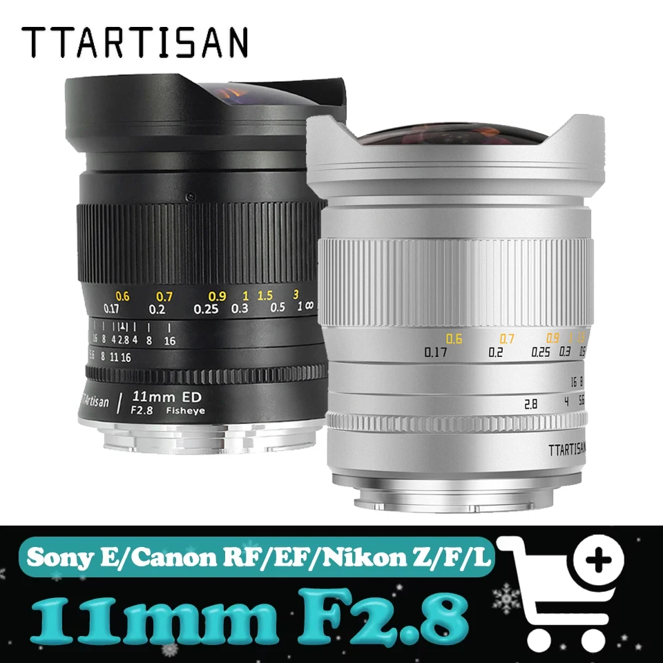 

TTArtisan 11 мм F2.8 широкоугольный полнокадровый объектив «рыбий глаз» для Sony A7M4 Nikon Z5 D750 Canon EOS 6D Mark IV R5C