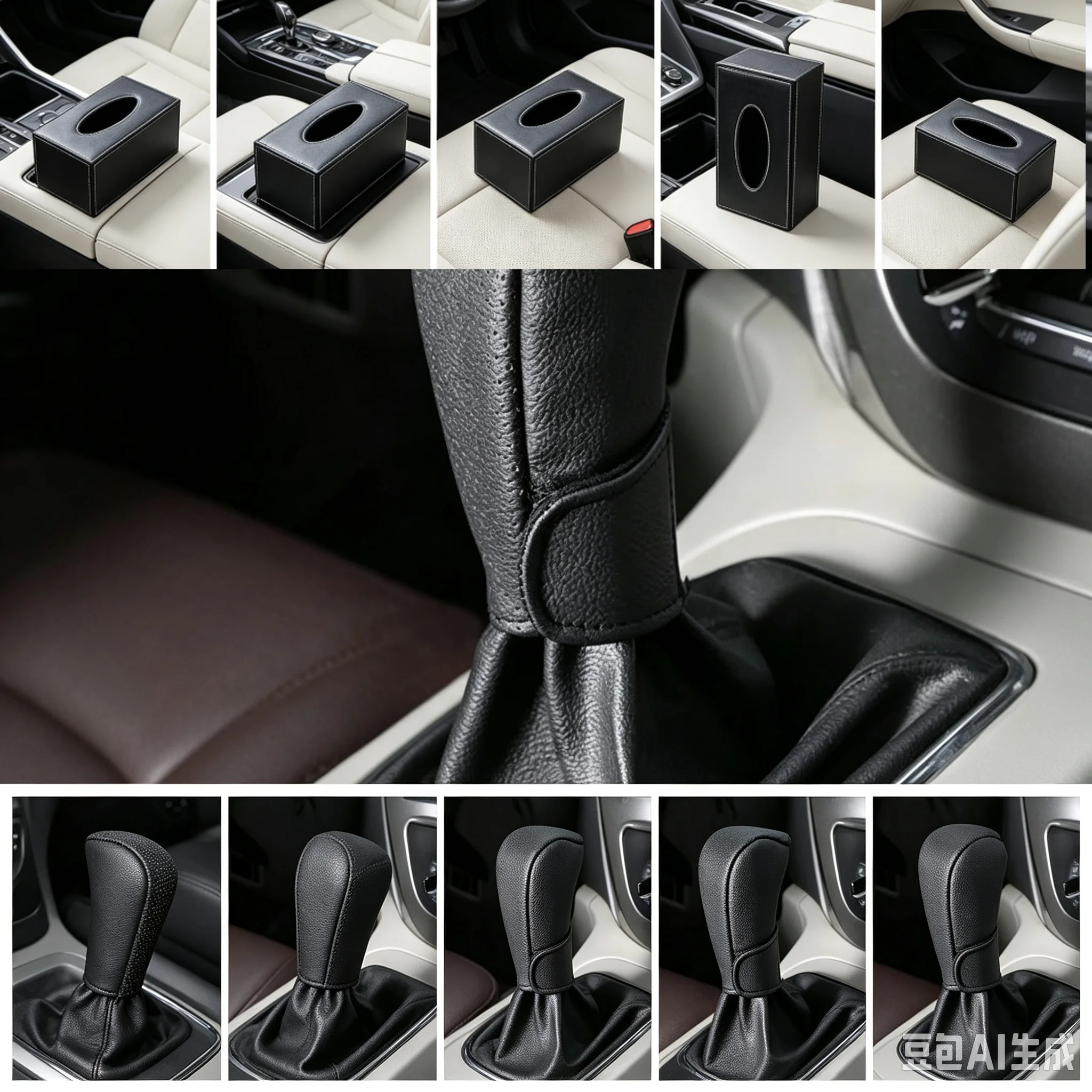 Universal Car Genuine Leather Hand-stitched Gear Shift Knob Cover Fit For Honda Toyota Nissan Mitsubishi Ford Chevrolet Subaru