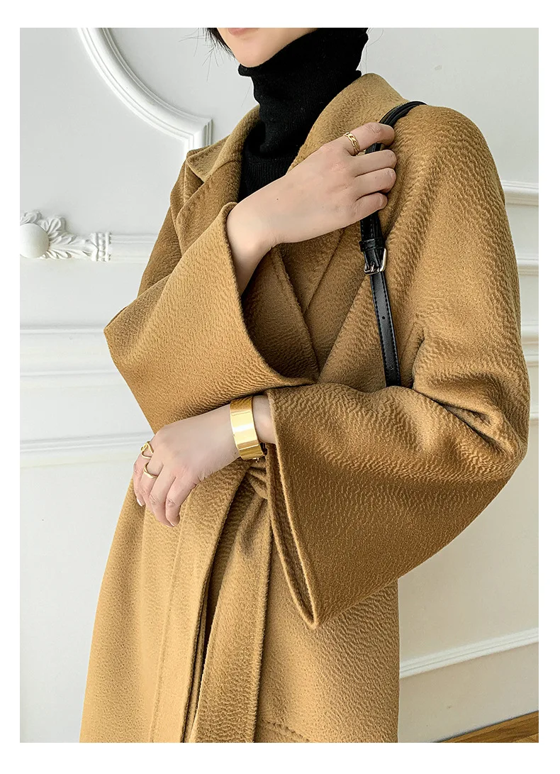 

Women's water ripple double-sided wool coat, european version loose casual woolen coat, spring autumn and winter,new 2022