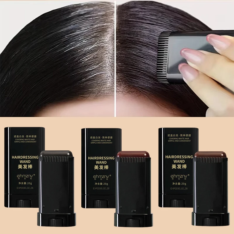 

Hair Color Stick Quickly Covers Gray White Hair Concealer Hairline Instant Covering Hair Dye Stick Applicator