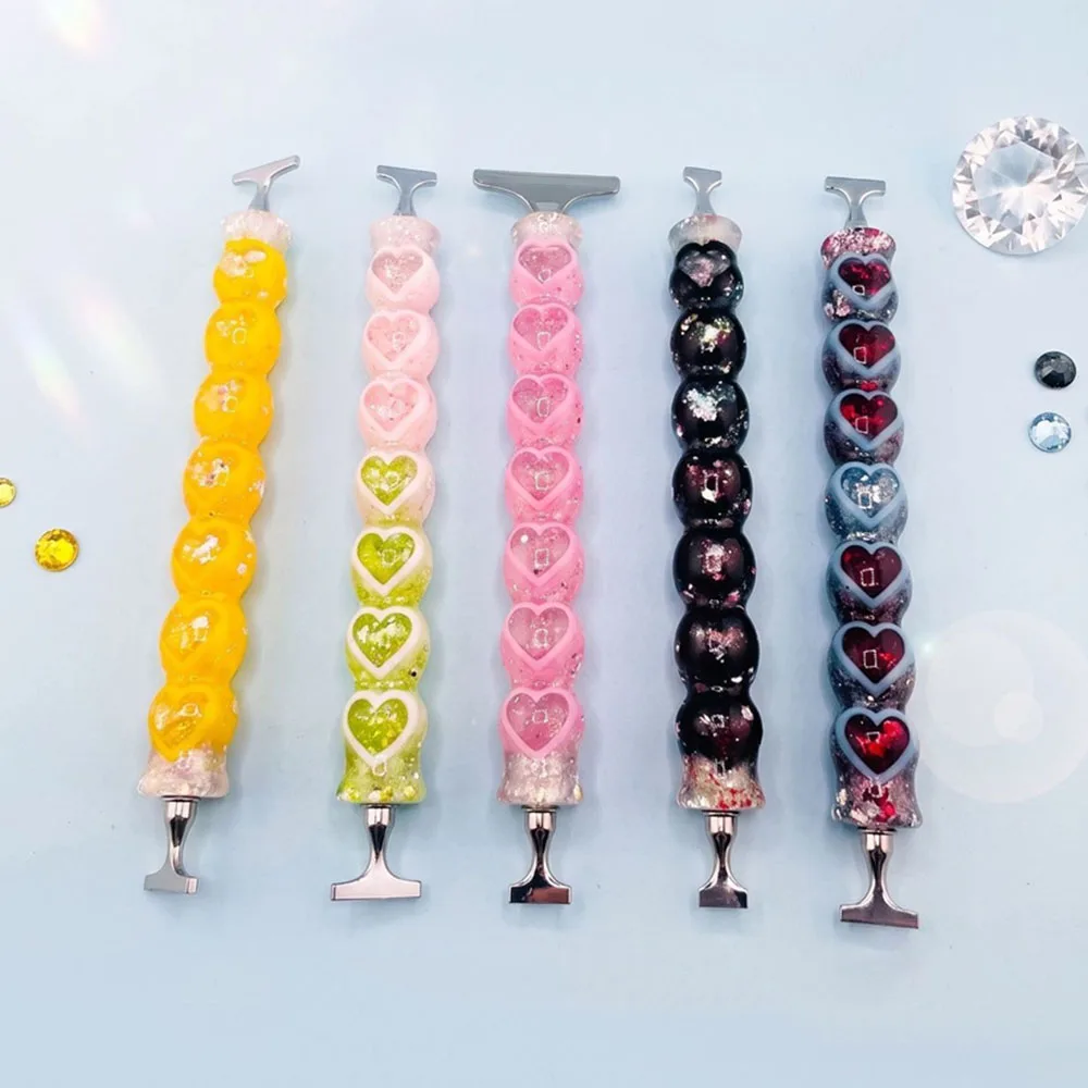 New Heart Shape Diamond Painting Pen Shiny Resin Ergonomic‌ Design Comfort Grip 5D Diamond Art DIY Craft Tool Accessories