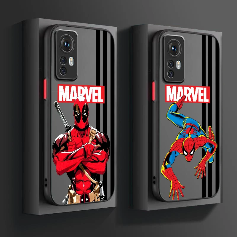 SpiderMan Deadpool Heroic Frosted Translucent For Xiaomi Mi 13 12 12T 11T 11 11i 10T 10 9T Pro Lite Ultra 5G Soft Phone Case