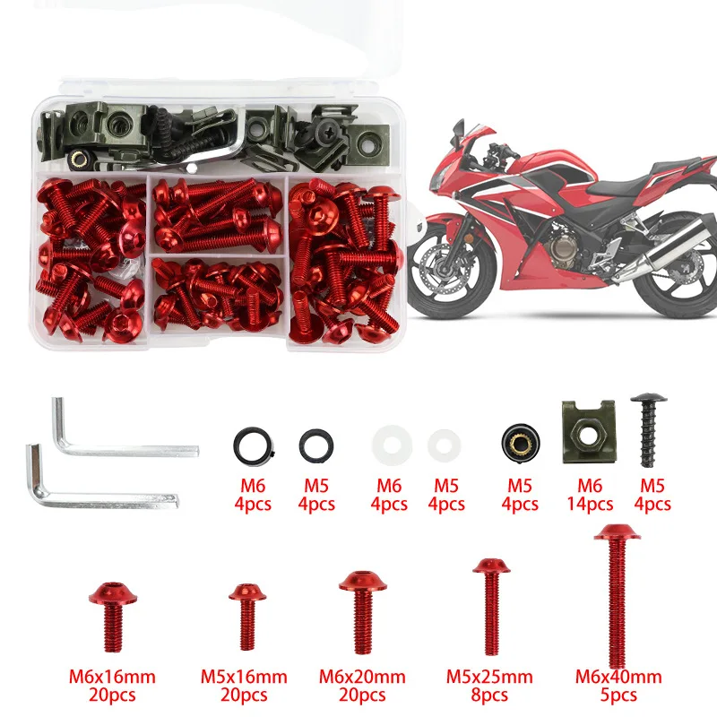 

For Kawasaki Z900 Z750 Z800 Z650 Z1000 177PCS Motorcycle Accessories Fairing Bolts Screws Kit CNC Windscreen Fairing Bolts Kit