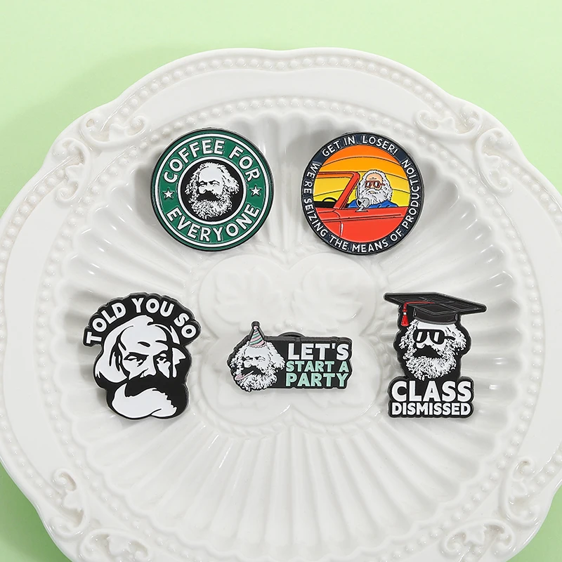 ماركس فئة المكسورة المينا دبابيس الخاسر نحن الاستلقاء وسائل الإنتاج دبابيس شارة التلبيب هدايا مجوهرات مضحكة