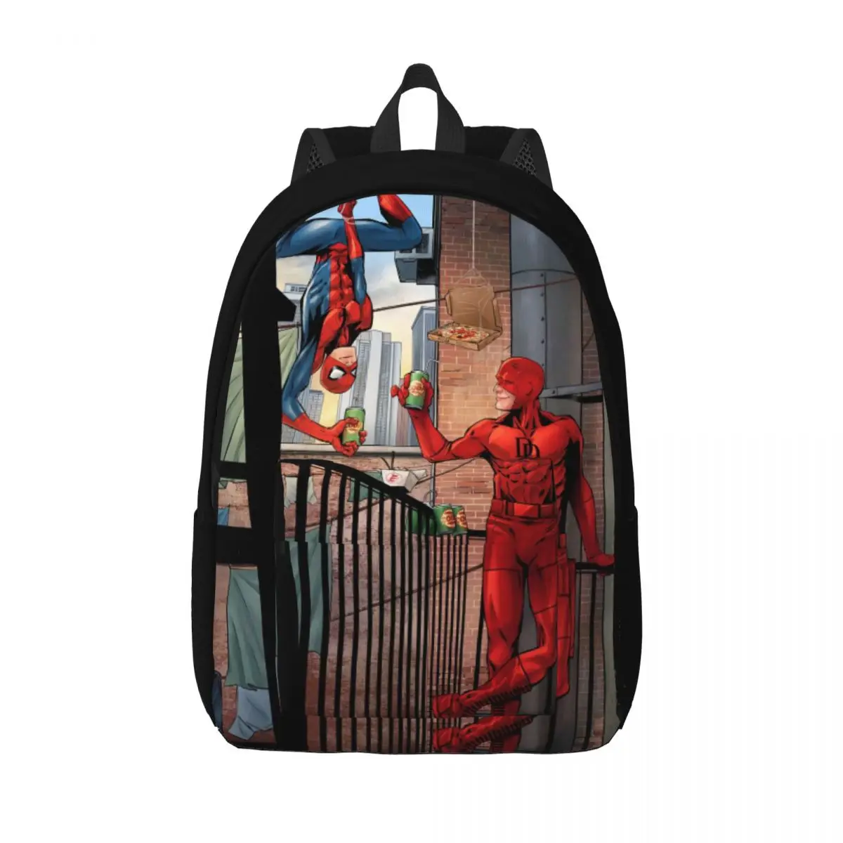 Custom Daredevil Spider Man Wallpapers Canvas Backpack Women Men Basic Bookbag for College School Bags