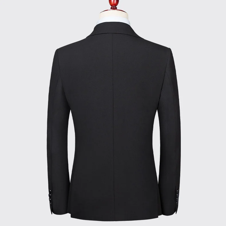 ชุดสูทผู้ชาย KIDWHXR ปกพับ กระดุมสองแถว เสื้อเบลเซอร์ผู้ชาย กางเกงขายาวทรงตรง สไตล์อังกฤษ ชุดสองชิ้นทรงเข้ารูปสำหรับผู้ชาย