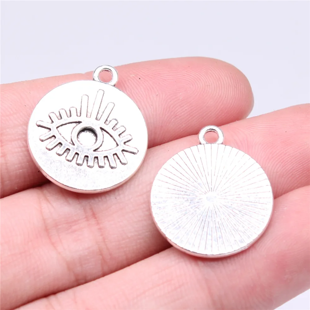 20pcs Witch Evil Eye Charms Pendant For Jewelry Making DIY Crafts Making Findings Handmade Tibetan Jewelry