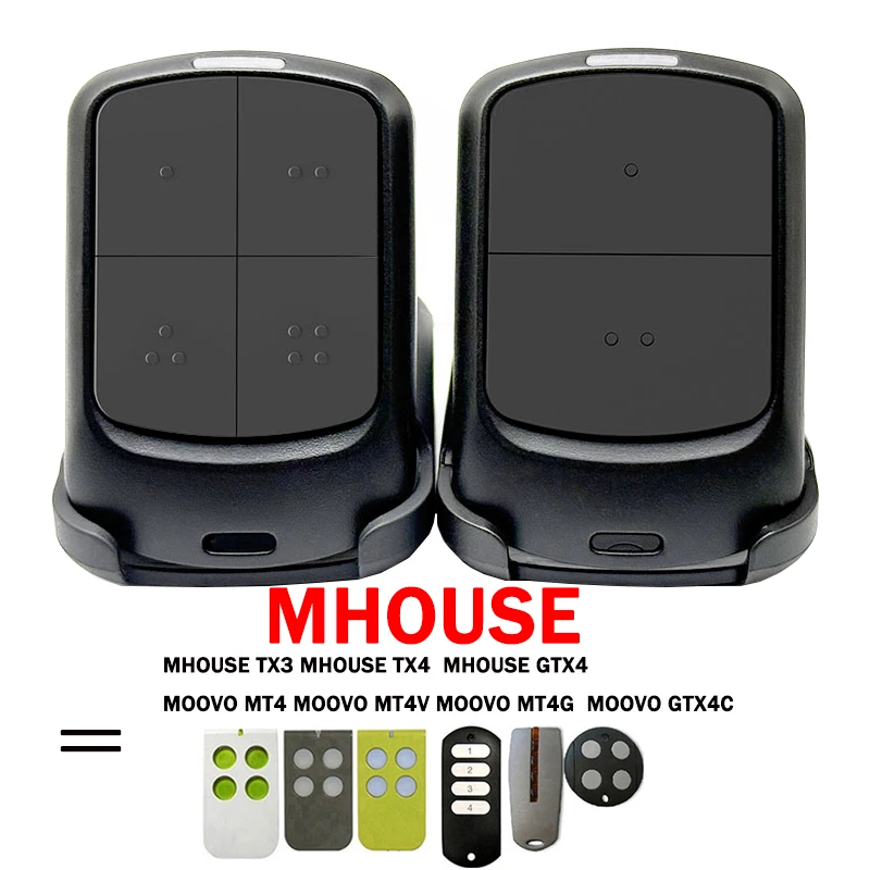 MHOUSE TX3 TX4 GTX4 Garage Door Remote Control MOOVO MT4 MT4V MT4G GTX4C Access Control 433MHz Rolling Code Transmitter