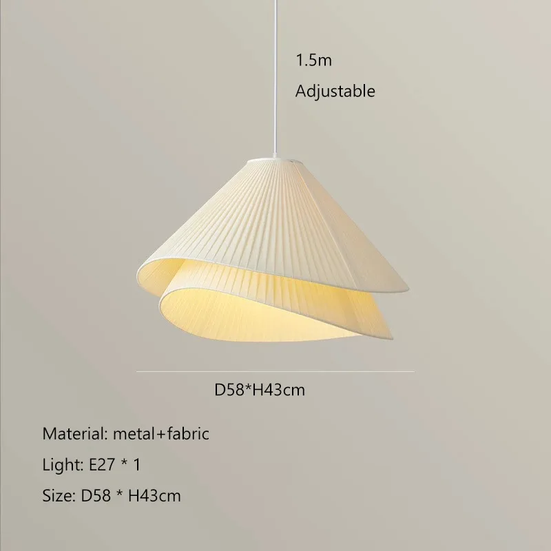 Lia Hanglamp Scandinavische witte stoffen hanglamp voor woonkamer slaapkamer restaurant minimalistische bloemen stoffen kroonluchter