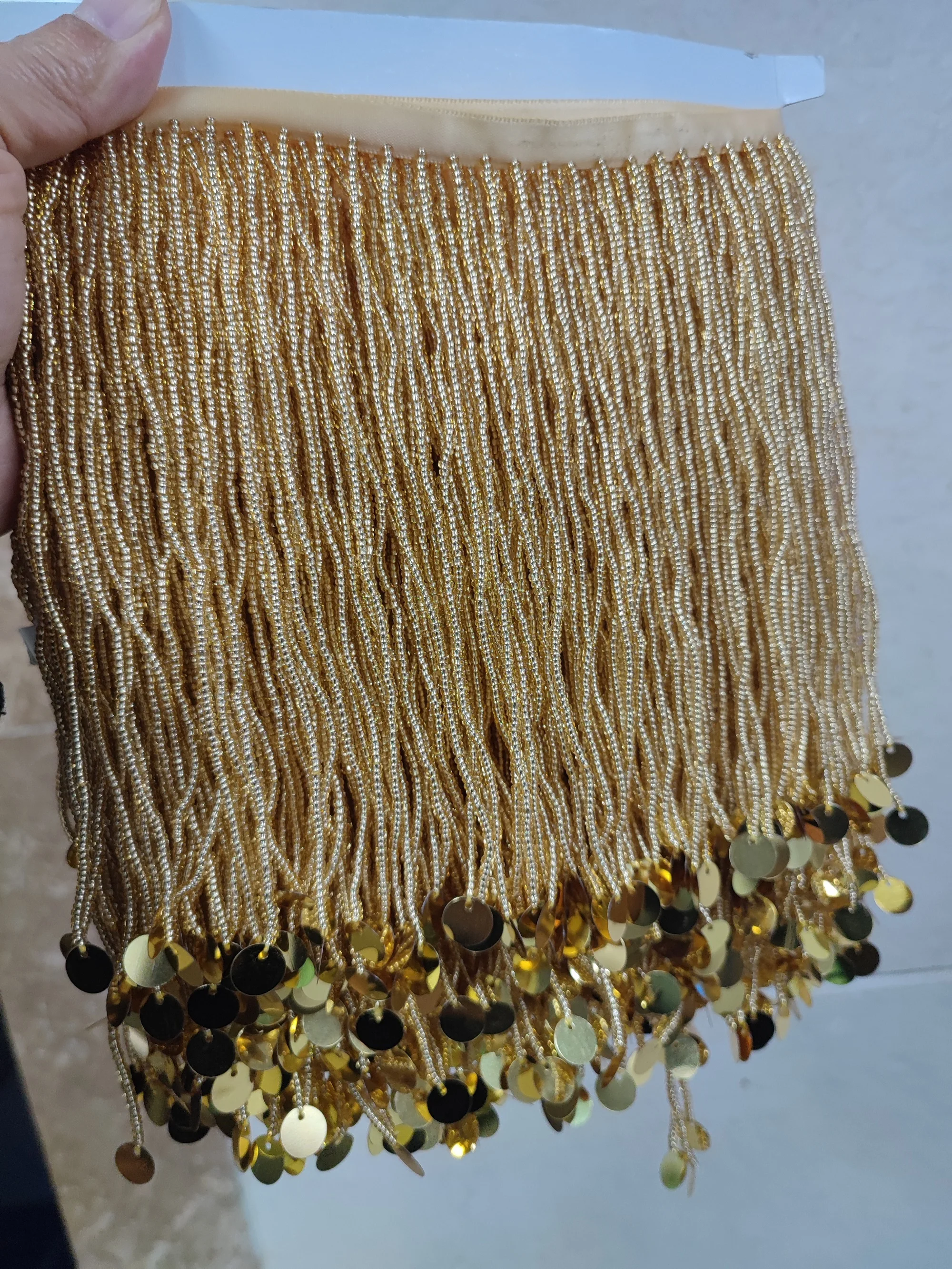 5 yards 6 inches Wide Sequins Beaded Fringe,Fashion Dancewear Dress Costume Boutiqe Handbag Fringe, Lampshade Fringe