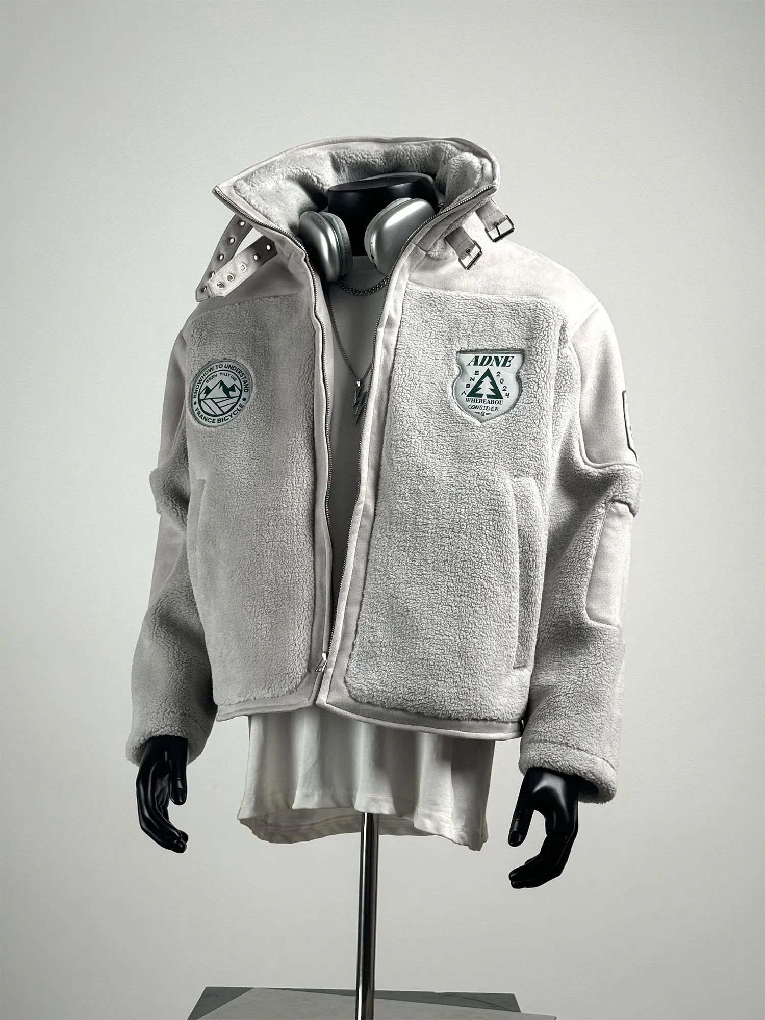 

Зимняя замшевая куртка из хлопка с воротником-стойкой, утепленная овечьим мехом, теплая, молодежная, повседневная, длинная, на молнии