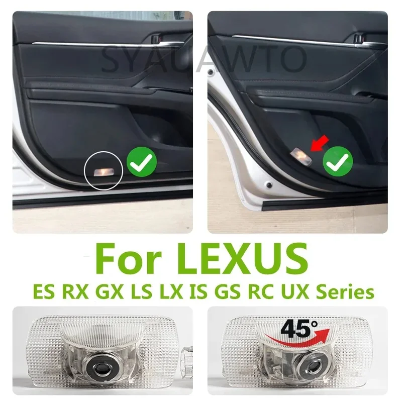 LED Car Door Logo Projector Welcome Ghost Shadow Light Accessories For LEXUS ES RX GX LS LX IS GS RC UX Series IS F 300 300H 250