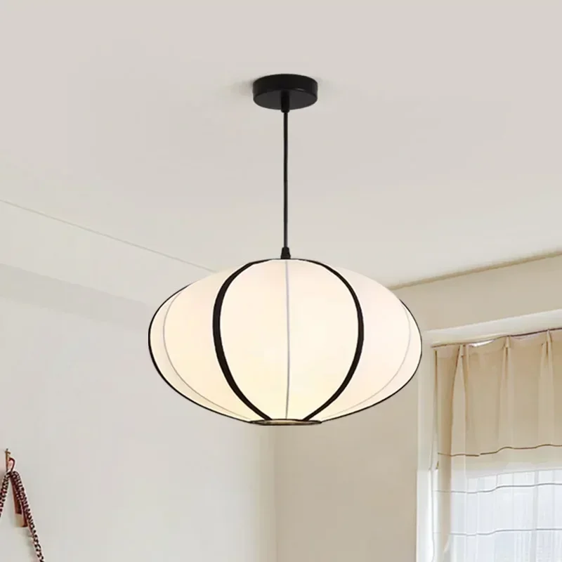 SANDYHA Retro Minimalist White Pendant Light LED Hanging Lamp for Dining Table Living Room Bedroom Ceiling Chandeliers Home