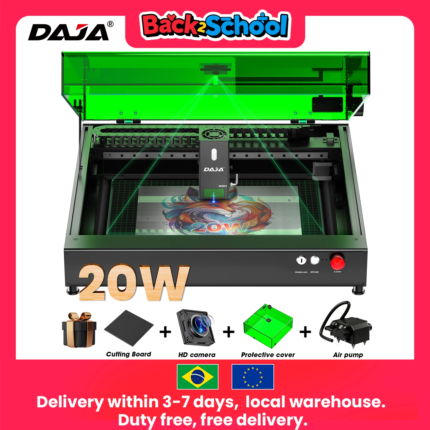

DAJA A8 Laser Cutter Engraver High precision Business Efficient Laser Engraving Machine for Wood Metal Acrylic Tumblers leather