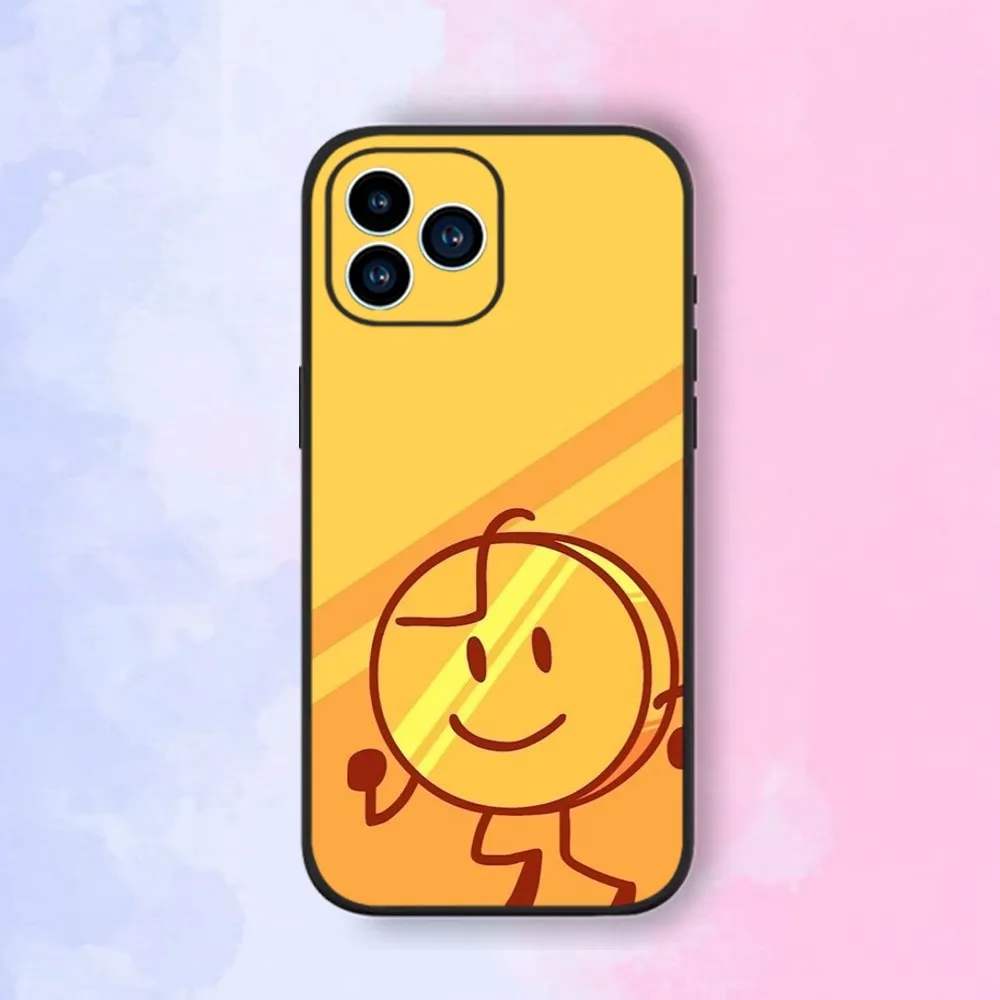 Game Bfdi Battle For Dream Island Phone Case For iPhone 15,14,13,12,11,XS,XR,X,8,7,Pro,Max,Plus,mini Silicone Black Cover