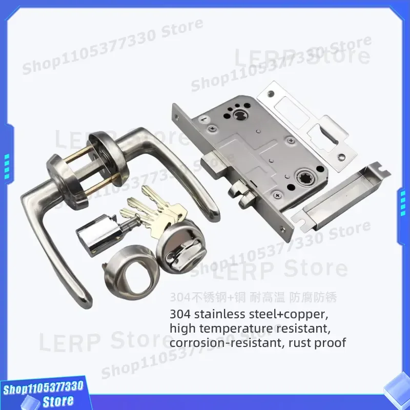 304 Stainless Steel Fireproof Latch Professional Inner Door Lock High Quality Heavy Duty Security Hardware for Home Office