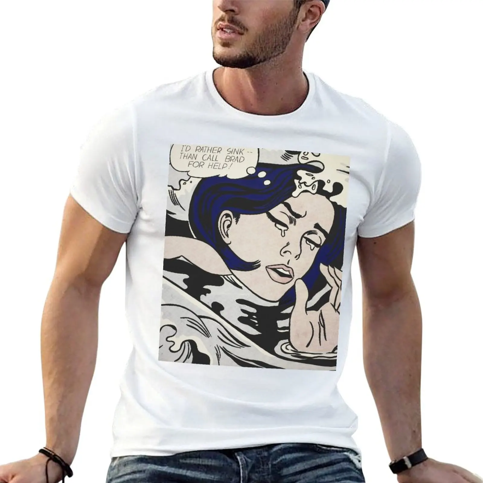 Drowning Girl, by Roy Lichtenstein T-Shirt anime shirt sweat slim fit t shirts for men