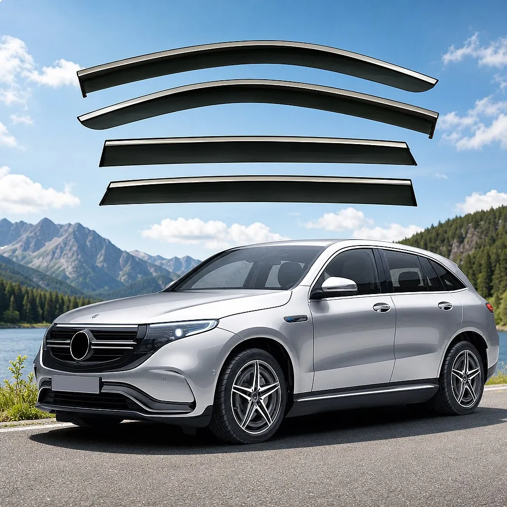 

4Pcs For Benz EQC N293 2020 Car Window Visor Rain Sun Shade Awning Windshield Side Deflector Auto Accessories