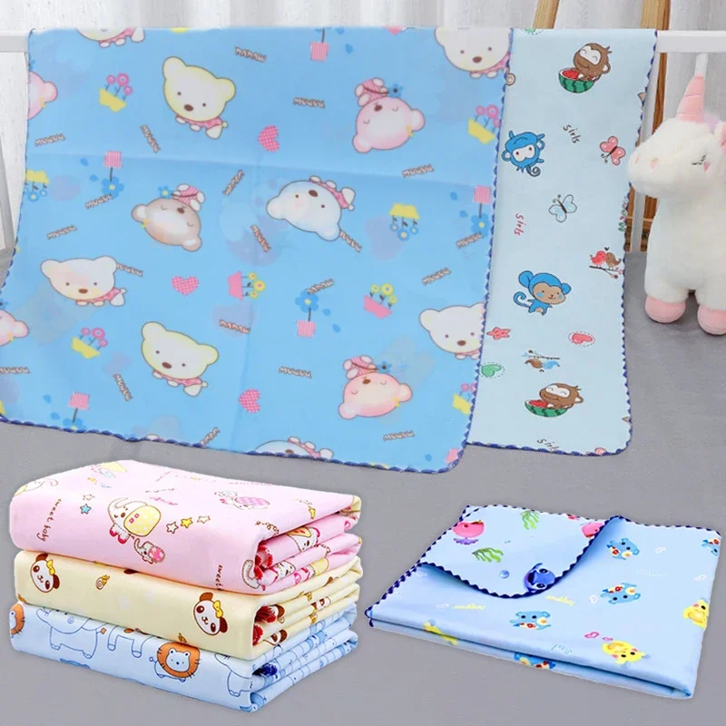 Available On Both Sides Cartoon 3 Layers Waterproof Baby Diaper Pad Washable Baby Changing Mat Baby Mattress changing pad