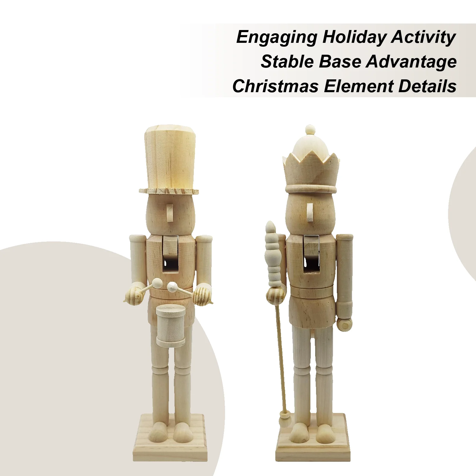 

Nutcracker Christmas Decor 38cm Wooden 3D Carving Figurine Christmas Wood Nutcracker Ornament For Holiday Party Kitchen Shelf