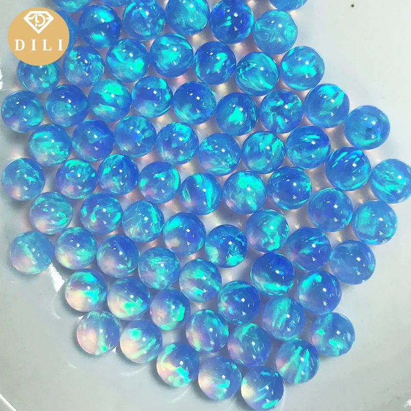 Popular Jelly Color Beads OP507 Transparent Sky Blue Ball Shape Synthetic Opal Beads