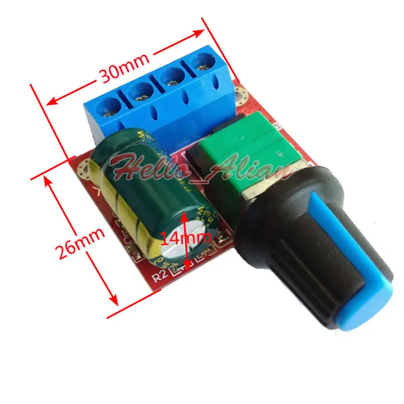 DC 4.5V-35V 5V 6V 9V 12V 18V 24V 5A 90W 20khz PWM Mini Micro DC Motor Speed Controller Adjustable Speed Regulator Switch