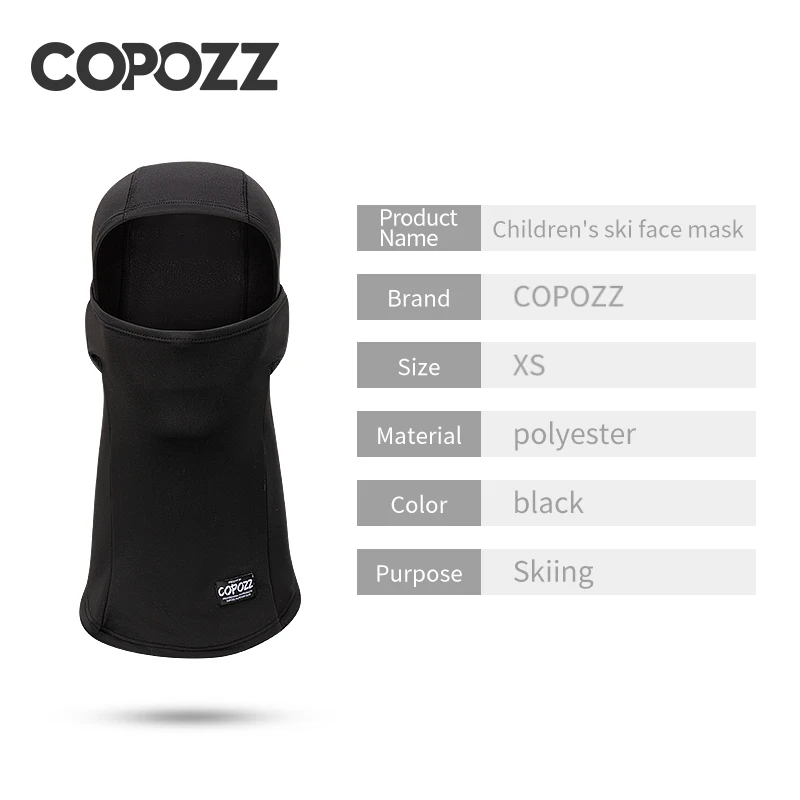 COPOZZ Children Winter Balaclava Ski Mask  Cycling Skiing Thermal Mask For Kids Outdoor Windproof Warm Headgear Half Face Mask