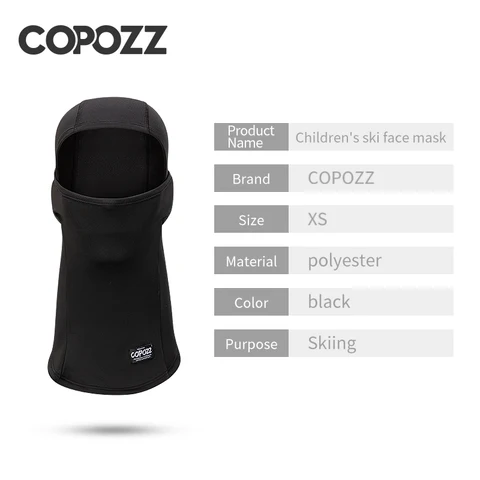 COPOZZ Детская зимняя балаклава для лыж из полиэстера