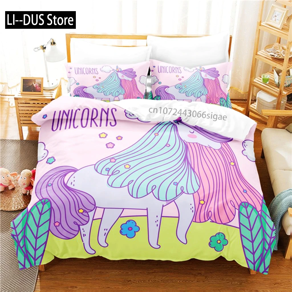 

Lucky Unicorn Bedding Set Duvet Cover Set 3d Bedding Digital Printing Queen Size Bedding Set Fashion Design