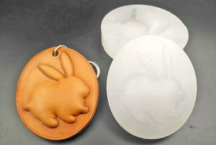 Leather Craft Key Ring DIY Handing Decoration Rabbit Shape Modeling Plastic Mold with Die Cutting Plastic Mould Set 70mm