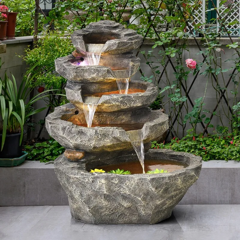 

【Popular】Outdoor Courtyard Water System Landscape Fish Pond Flowing Ornament Recirculating Aquarium Rockery Fountain Feature