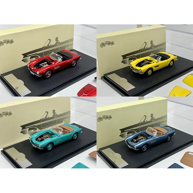 

GFCC 1:64 1957 507 Convertible Vintage Car Magnetic Front Cover Alloy Car Model Classic Adult Gift Decorations Static Display