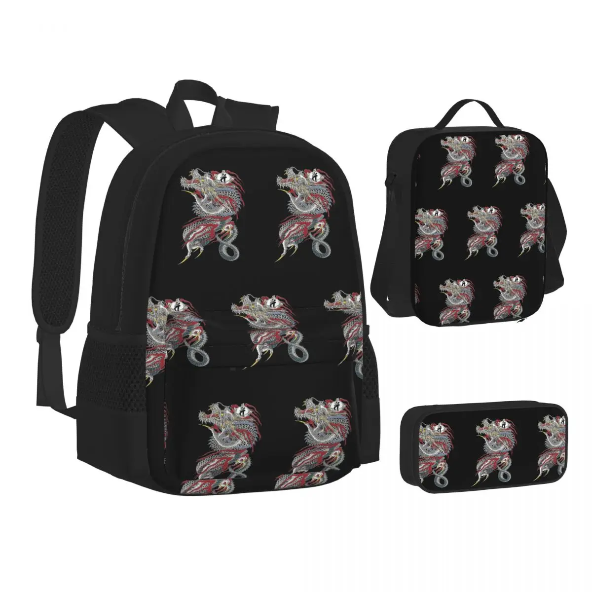 

Kiryu Kazuma - Dragon Of Dojima (Yakuza) Backpacks Boys Girls Bookbag School Bags Rucksack Lunch Bag Pen Bag Three-Piece Set