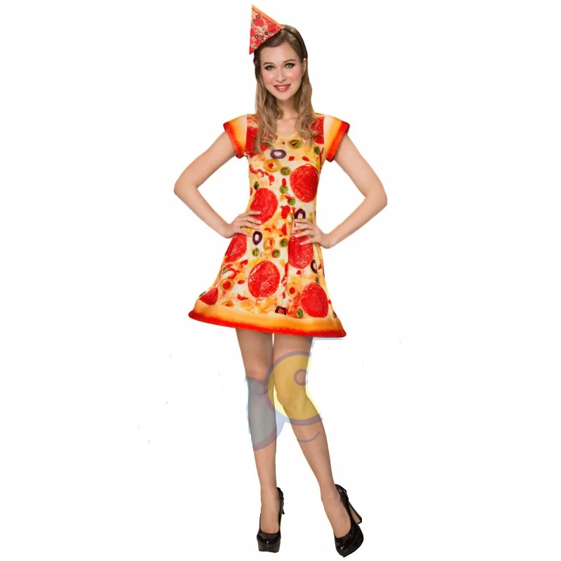 Funny Pizza Skirt With Headband For Adult And Children Carnival Party