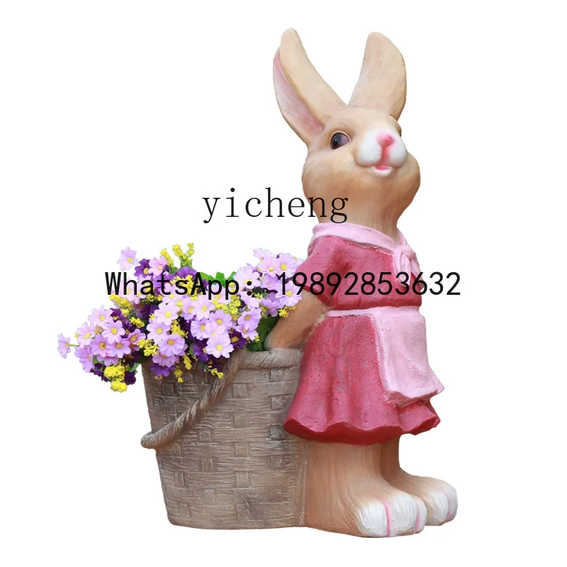

outdoor garden courtyard villa decoration garden cartoon animal flower tank sculpture lawn ornament