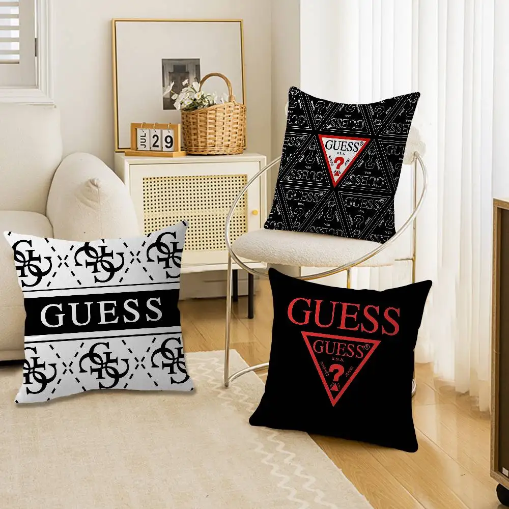 Fashion G-Guess-s Logo Pillow Cushion Cover Pillowcase Living Room Sofa Home Decor Customized