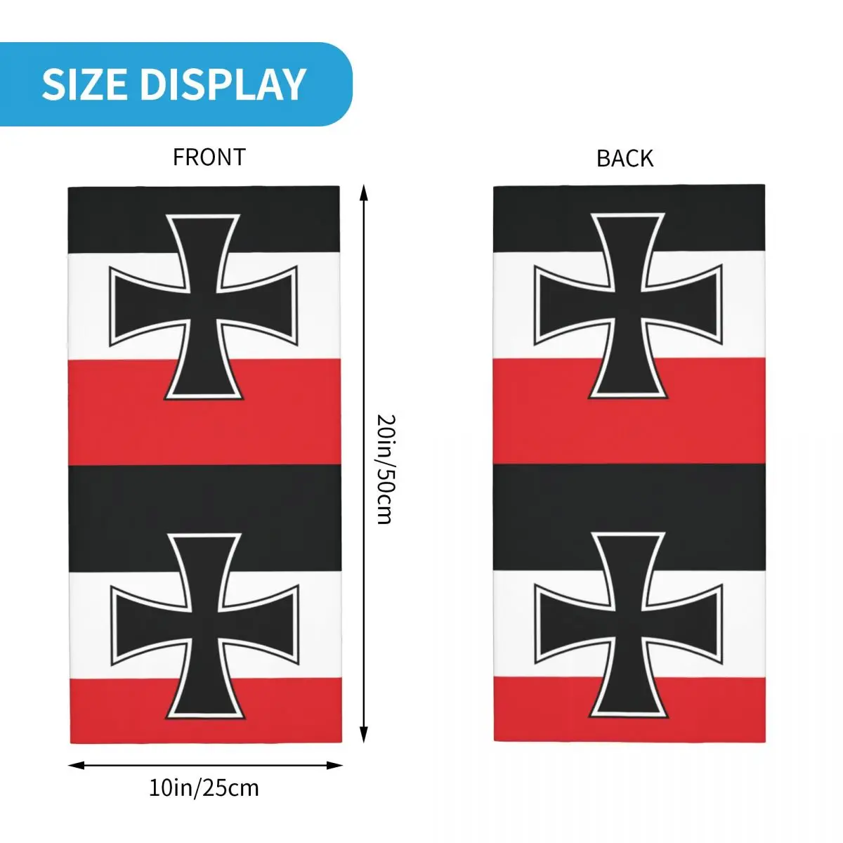 Flag Of German Empire Bandana Neck Gaiter Windproof Face Scarf Cover Men Women Headwear Tube Balaclava