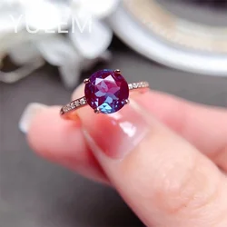 Alexandrite Gemstone Ring for Women Real 925 Sterling Silver Ring Lab Grown Alexandrite Oval Ring for Wedding