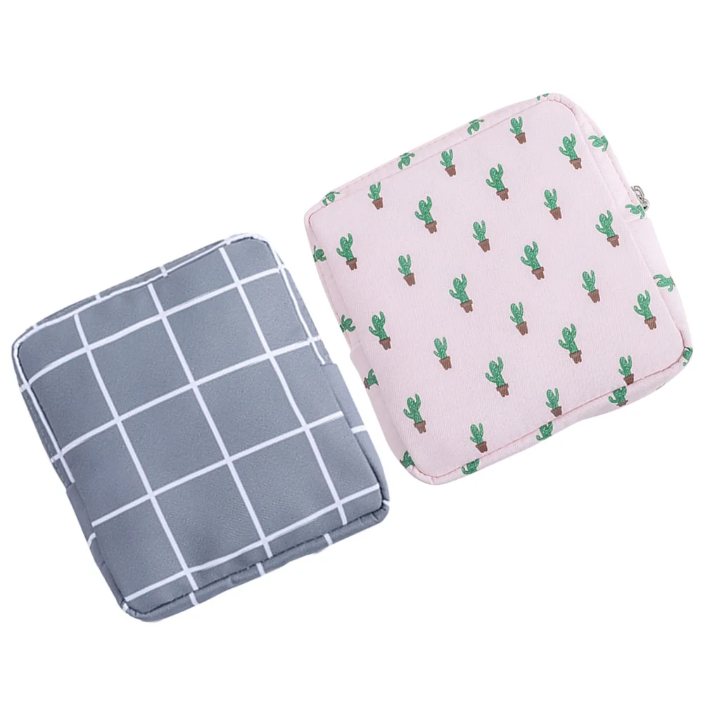 

2 Pcs Coin Purse Sanitary Napkin Storage Bag Toiletries Travel Little Wallet for