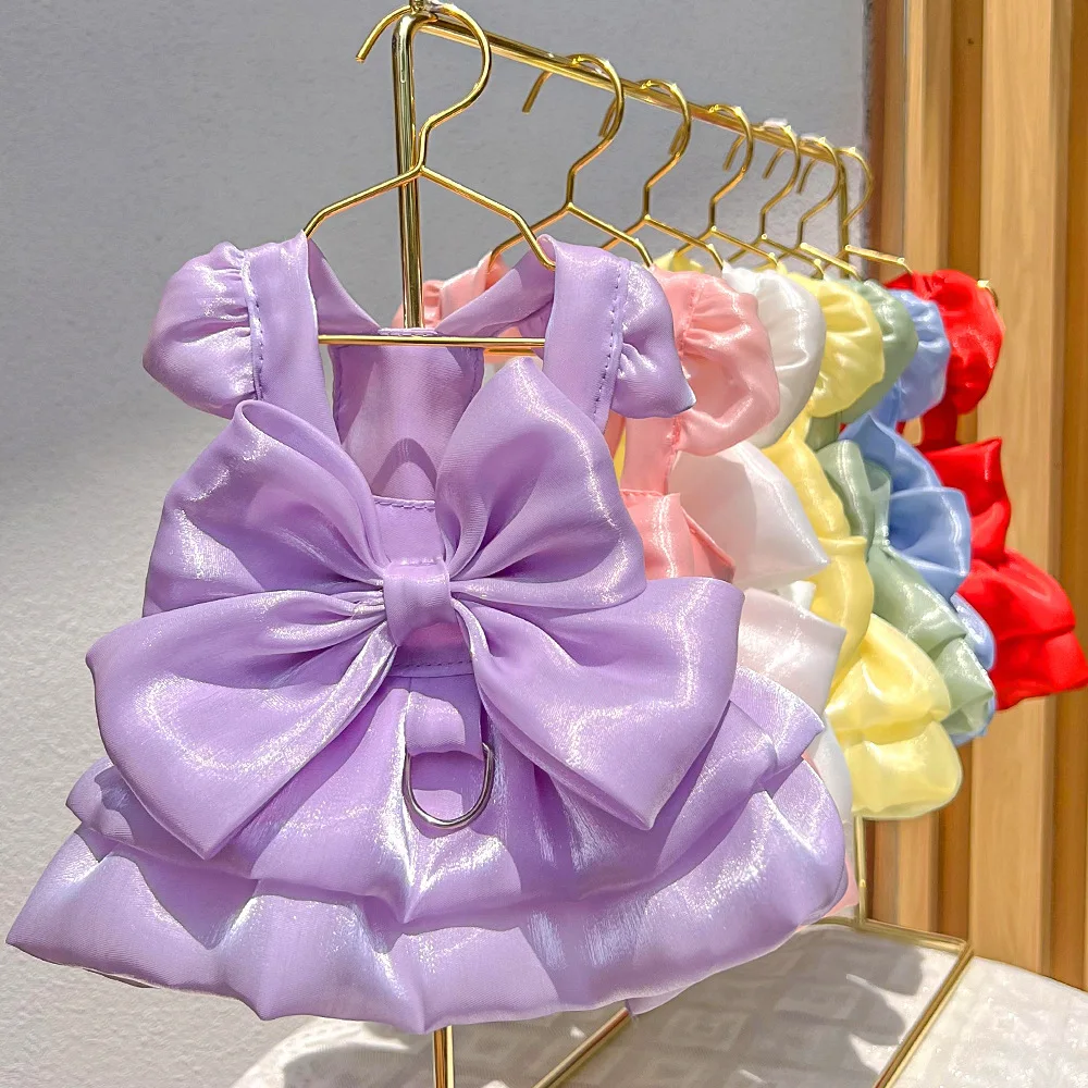Vestido de Moda para Gato Sphynx con Lazo, Dulce Vestido de Boda para Mascotas, Ropa para Gatos, Falda para Gatitos, Disfraz para Mascotas, Vestidos