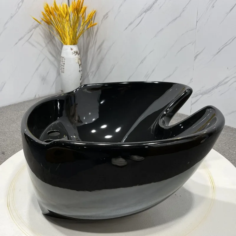 Shampoo bed ceramic basin accessories simple modern barber shop hair salon special simple salon hair treatment flush basin