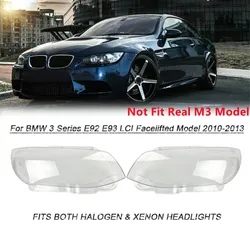 L/R For BMW 3-Series E92 E93 2010 2011 2012 2013 Clear Headlamp Lens Cover Car Front Headlight Cover Transparent Lampshade