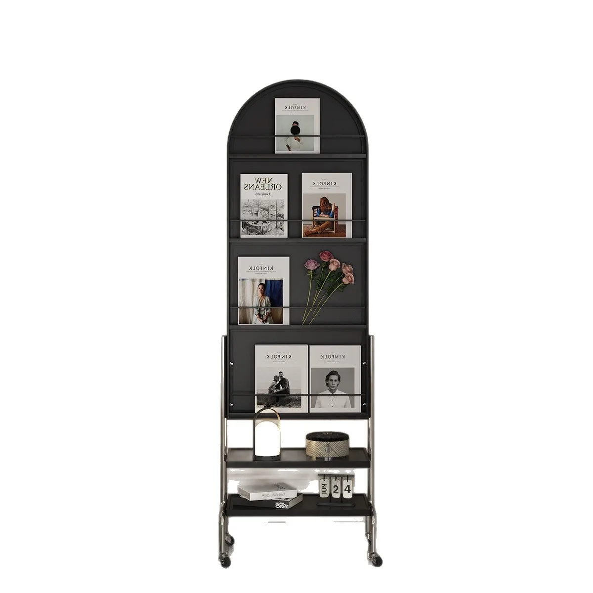 

Movable full length mirror Home storage magazine full length mirror with roller Bedroom fitting